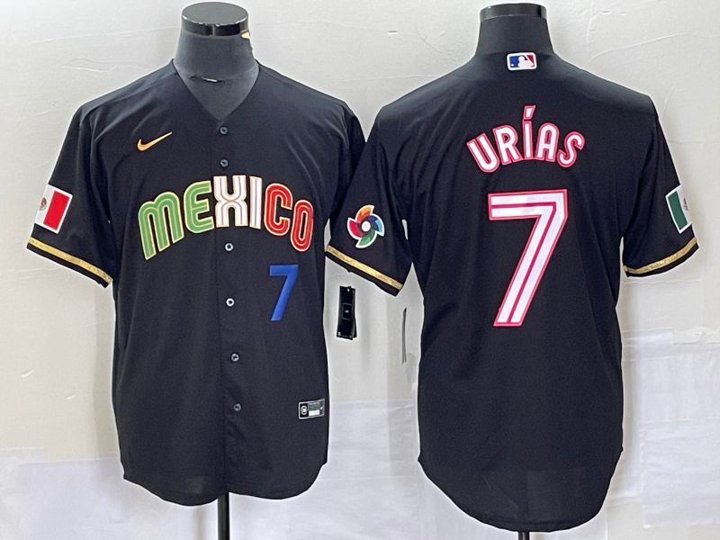 Men 2023 World Cub Mexico #7 Urias Black pink Nike MLB Jersey19->more jerseys->MLB Jersey